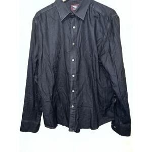 UNTUCKit Shirt Mens Size Large Black Casual Button Up Long Sleeve